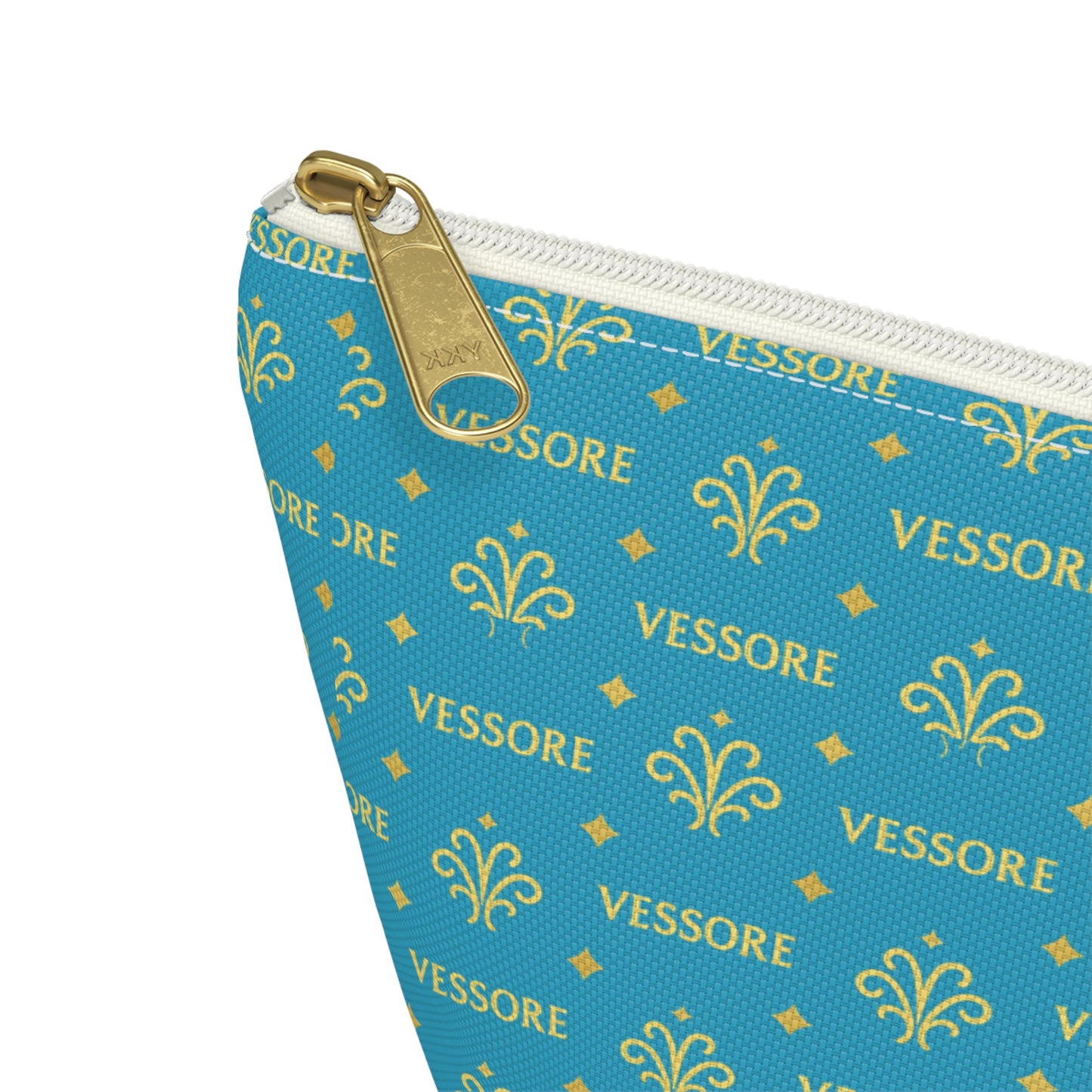 Vessore Luxury Accessory Pouch, Turquoise Makeup Bag, Toilet Bag, Travel Cosmetic Organizer T-Bottom Design