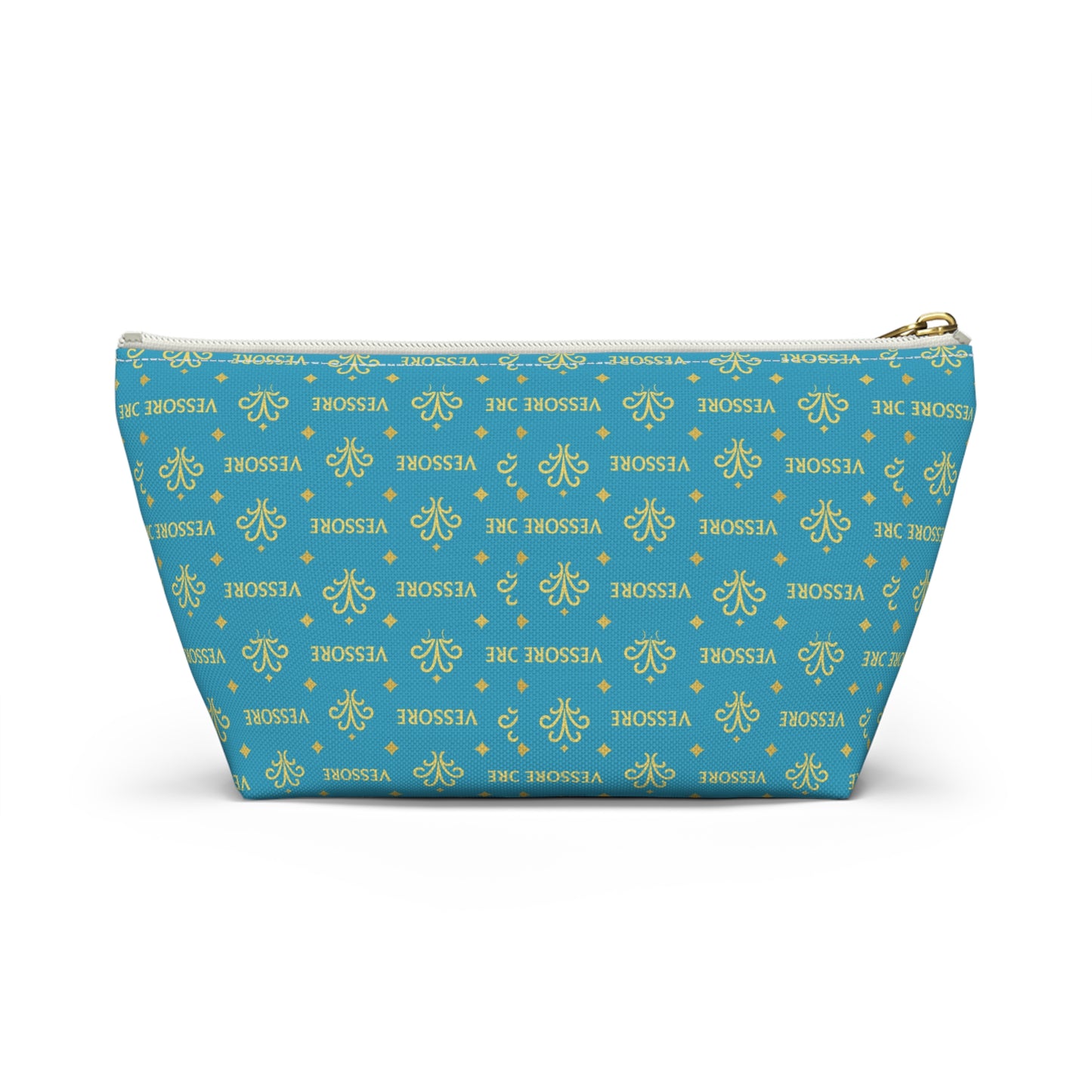 Vessore Luxury Accessory Pouch, Turquoise Makeup Bag, Toilet Bag, Travel Cosmetic Organizer T-Bottom Design