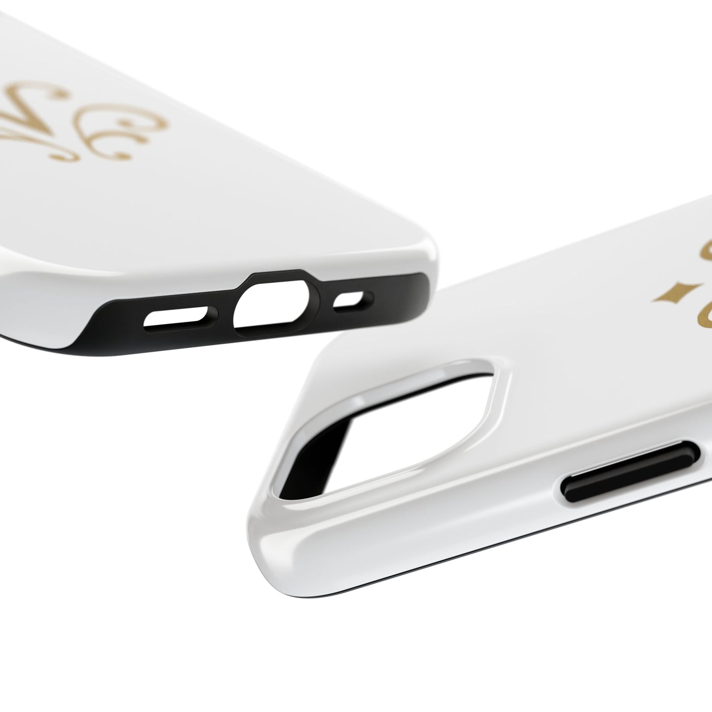 Vessore Luxury iPhone 16, 15, 14 Case – Elegant White & Gold Design - Vessore