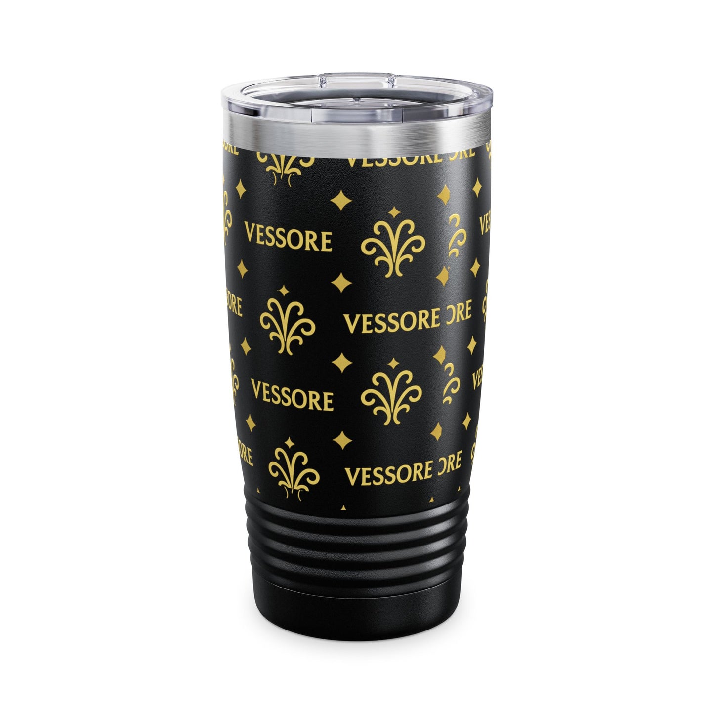 Vessore Travel Mug, Elegant Gold Pattern Tumbler, 20oz