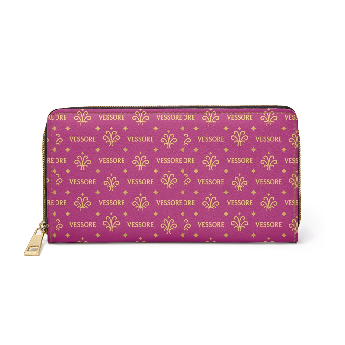 Women Wallet, Luxury Leather Zipper Wallet Pink, Vessore Portefeuille Zippé de Luxe, Stylish Wallet, Slim Zippered Purse Elegant Wallet Pink