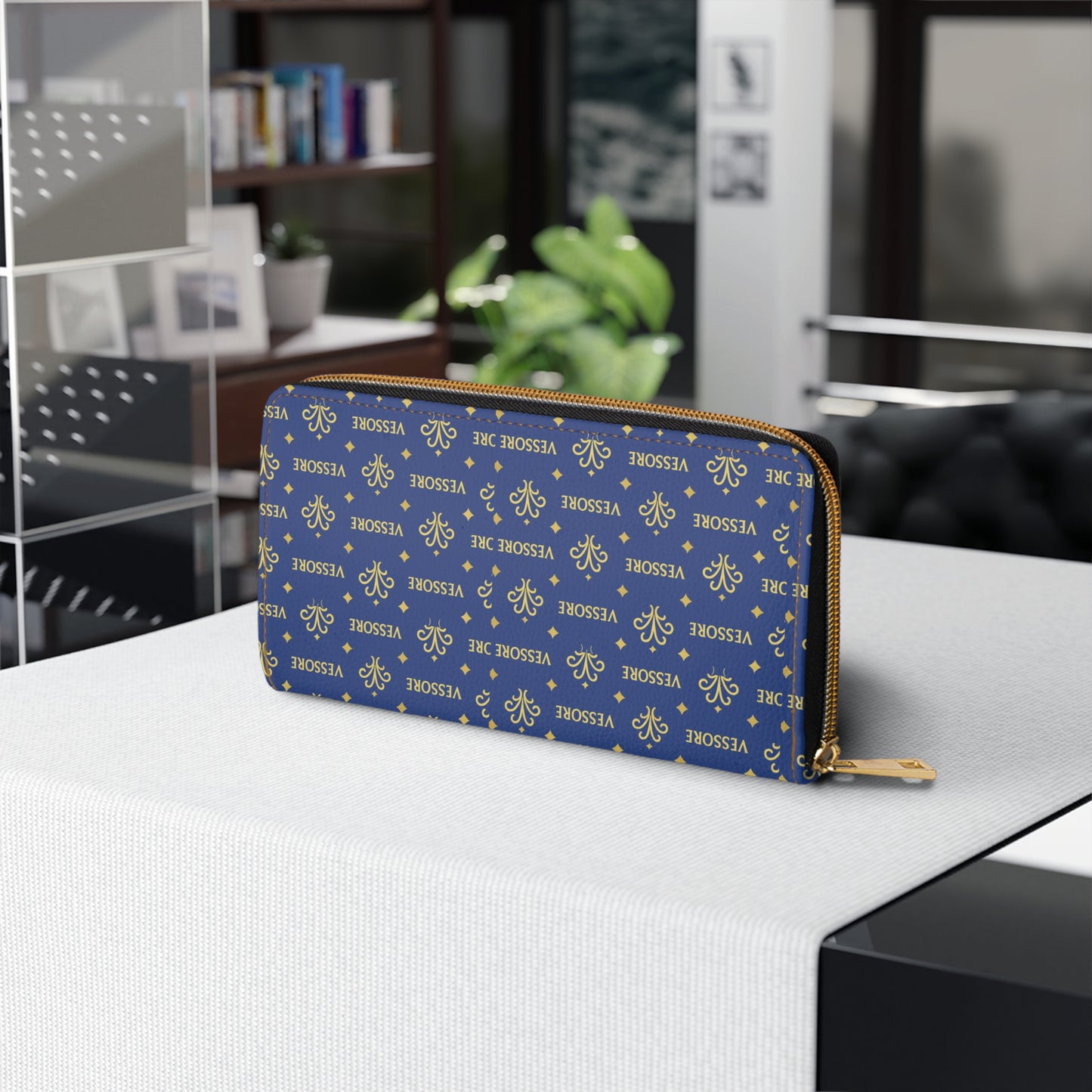Luxury Leather Women Wallet, Zipper Wallet Green, Vessore Portefeuille Zippé de Luxe, Stylish Wallet, Slim Zippered Purse, Elegant Wallet Blue