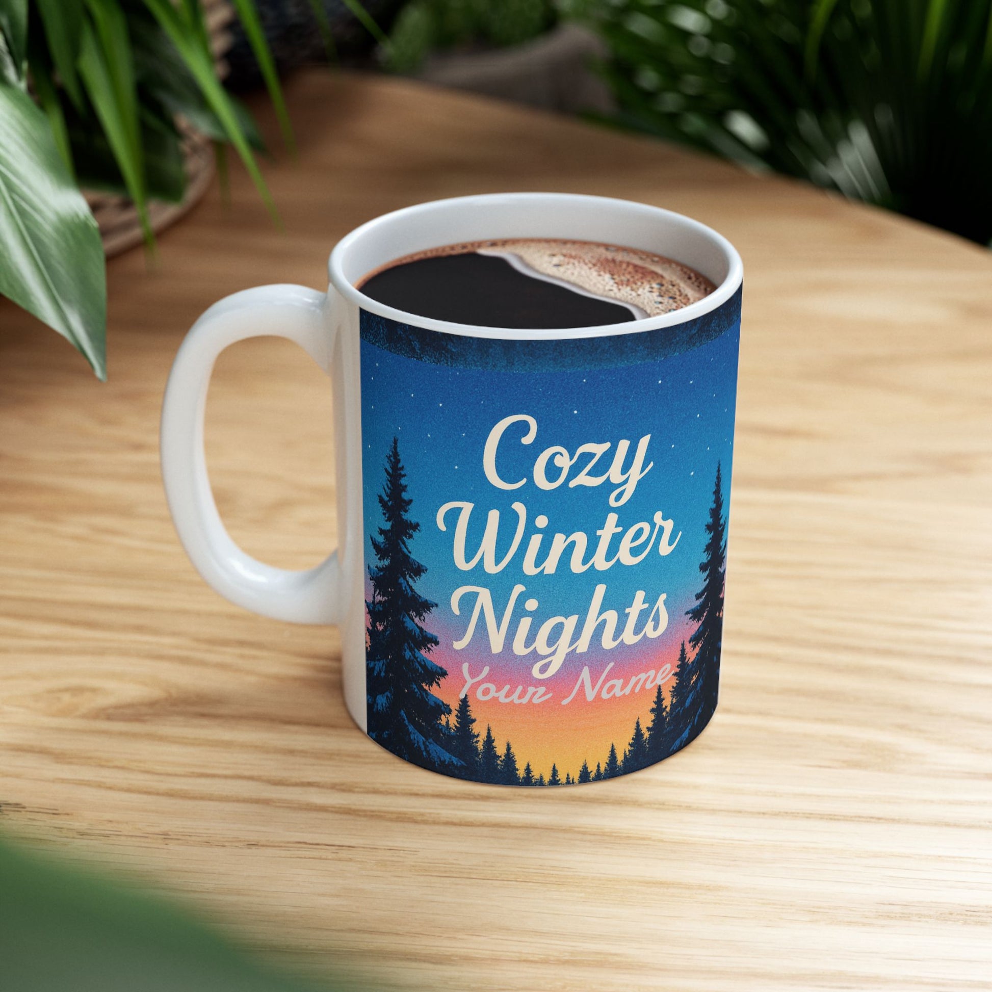 Personalized Gifts, Personalized Christmas Cozy Winter Nights Ceramic Mug, Personalized Coffee Mug | 11oz & 15oz