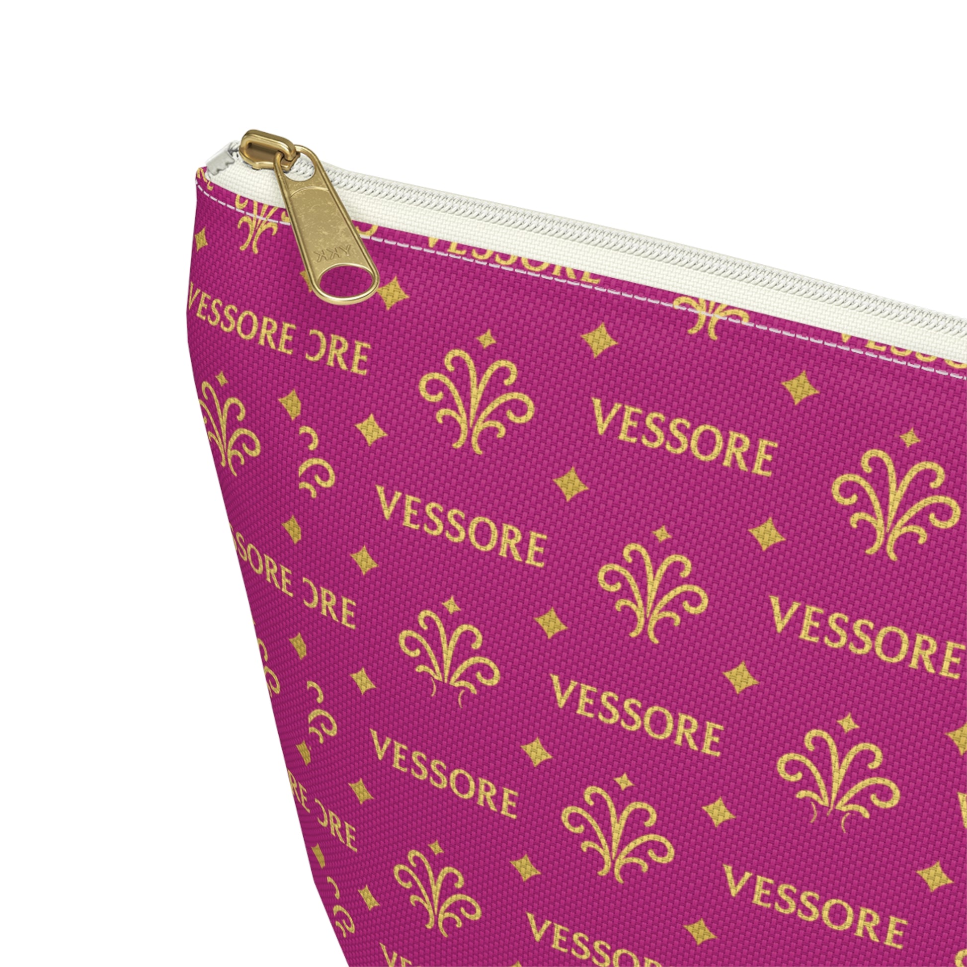 Vessore Luxury Accessory Pouch, Pink Makeup Bag, Toilet Bag, Travel Cosmetic Organizer T-Bottom Design