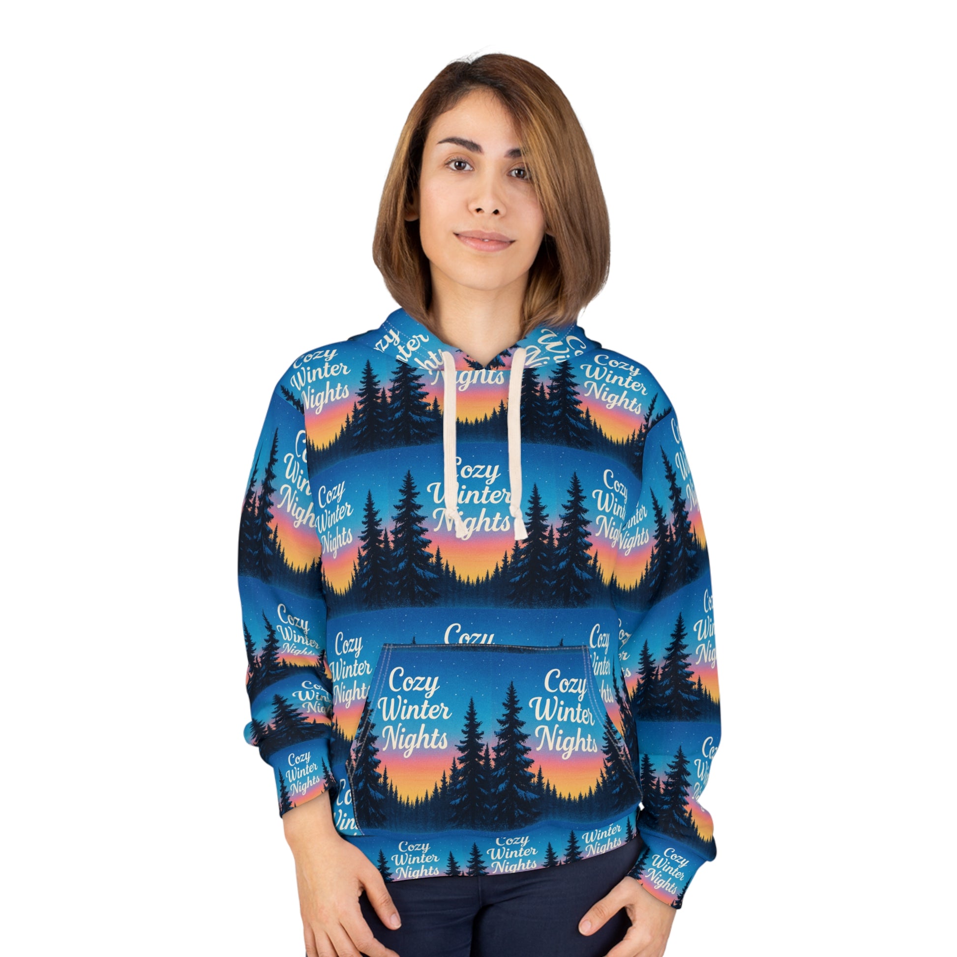 Vessore Luxury Christmas Cozy Winter Nights Unisex Pullover Hoodie, Winter Pullover Hoodie, Luxury Christmas Gift | Unisex Pullover