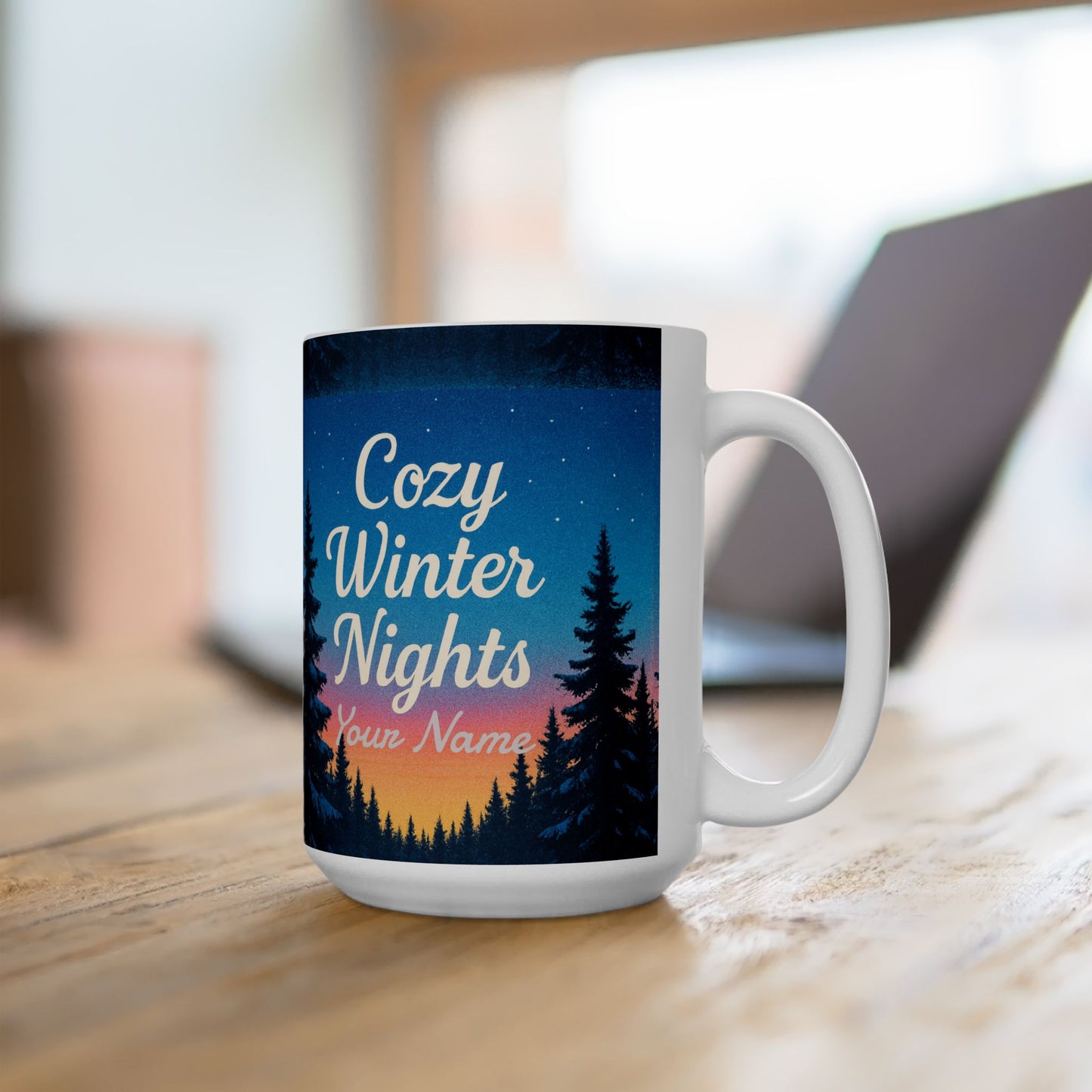 Personalized Gifts, Personalized Christmas Cozy Winter Nights Ceramic Mug, Personalized Coffee Mug | 11oz & 15oz