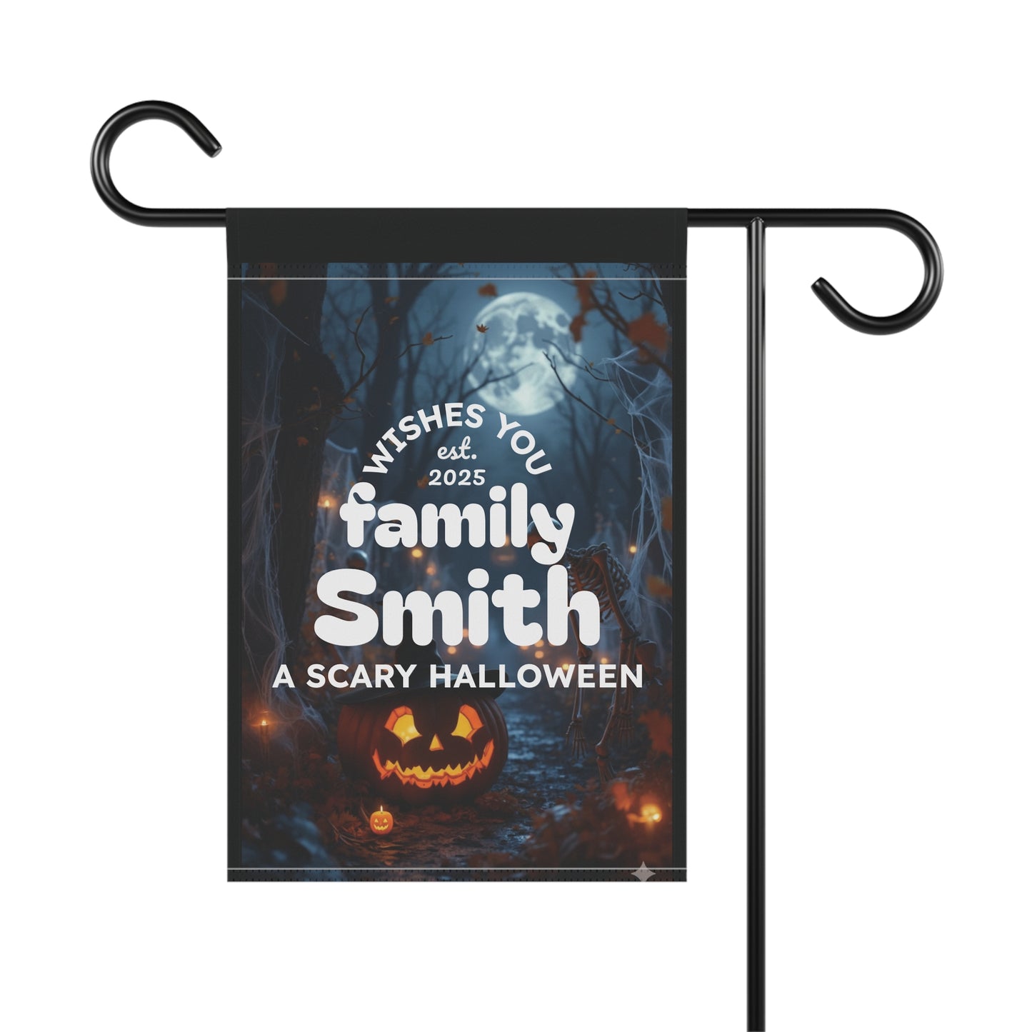 Halloween Decor, Halloween Garden Banner, Personalized Halloween Family Sign, Outdoor Halloween Home Decor,
