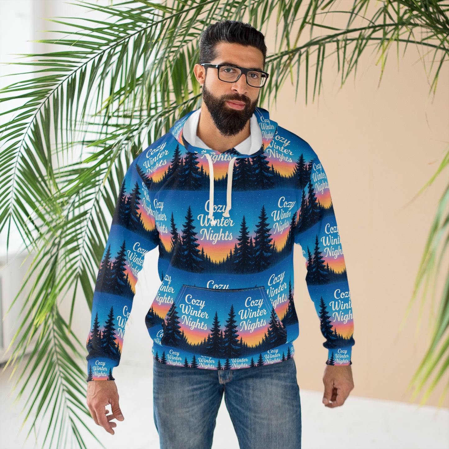 Vessore Luxury Christmas Cozy Winter Nights Unisex Pullover Hoodie, Winter Pullover Hoodie, Luxury Christmas Gift | Unisex Pullover