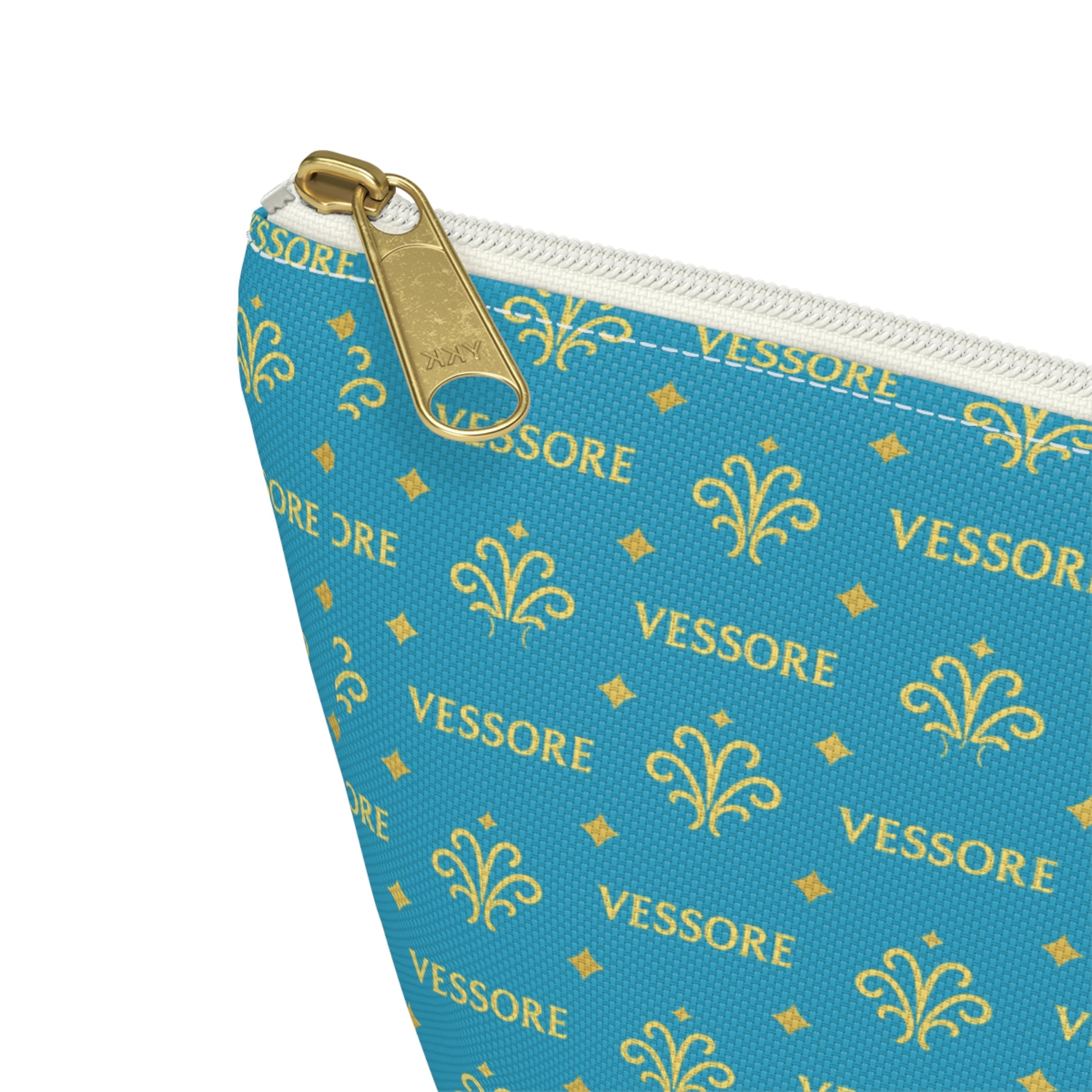 Vessore Luxury Accessory Pouch, Turquoise Makeup Bag, Toilet Bag, Travel Cosmetic Organizer T-Bottom Design