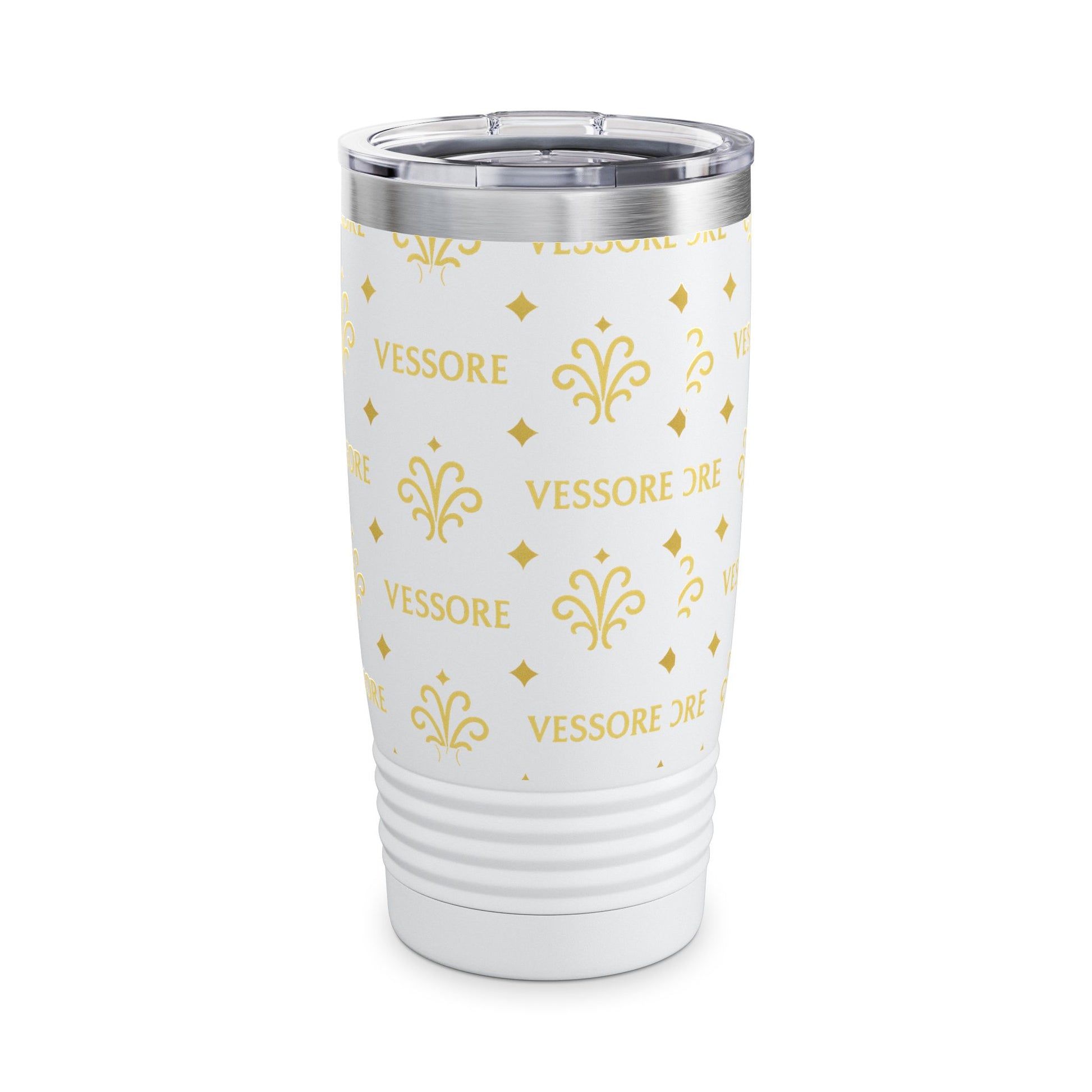 Vessore Travel Mug, Elegant Gold Pattern Tumbler, 20oz