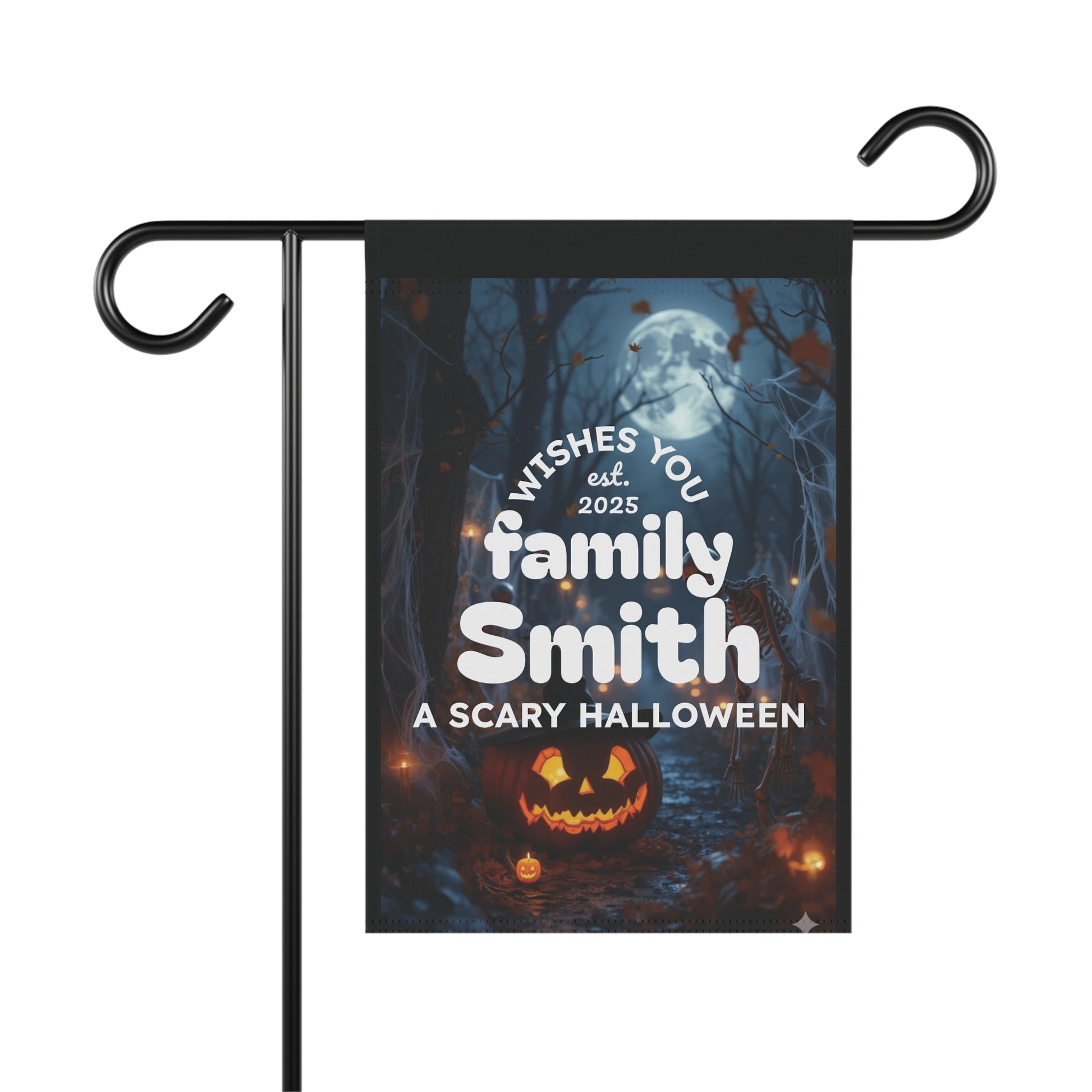 Halloween Decor, Halloween Garden Banner, Personalized Halloween Family Sign, Outdoor Halloween Home Decor,
