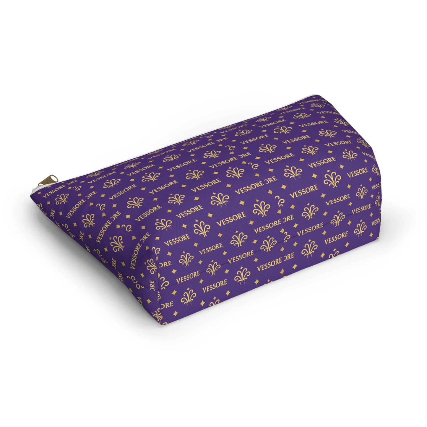 Vessore Luxury Accessory Pouch, Purple Makeup Bag, Toilet Bag, Travel Cosmetic Organizer T-Bottom Design