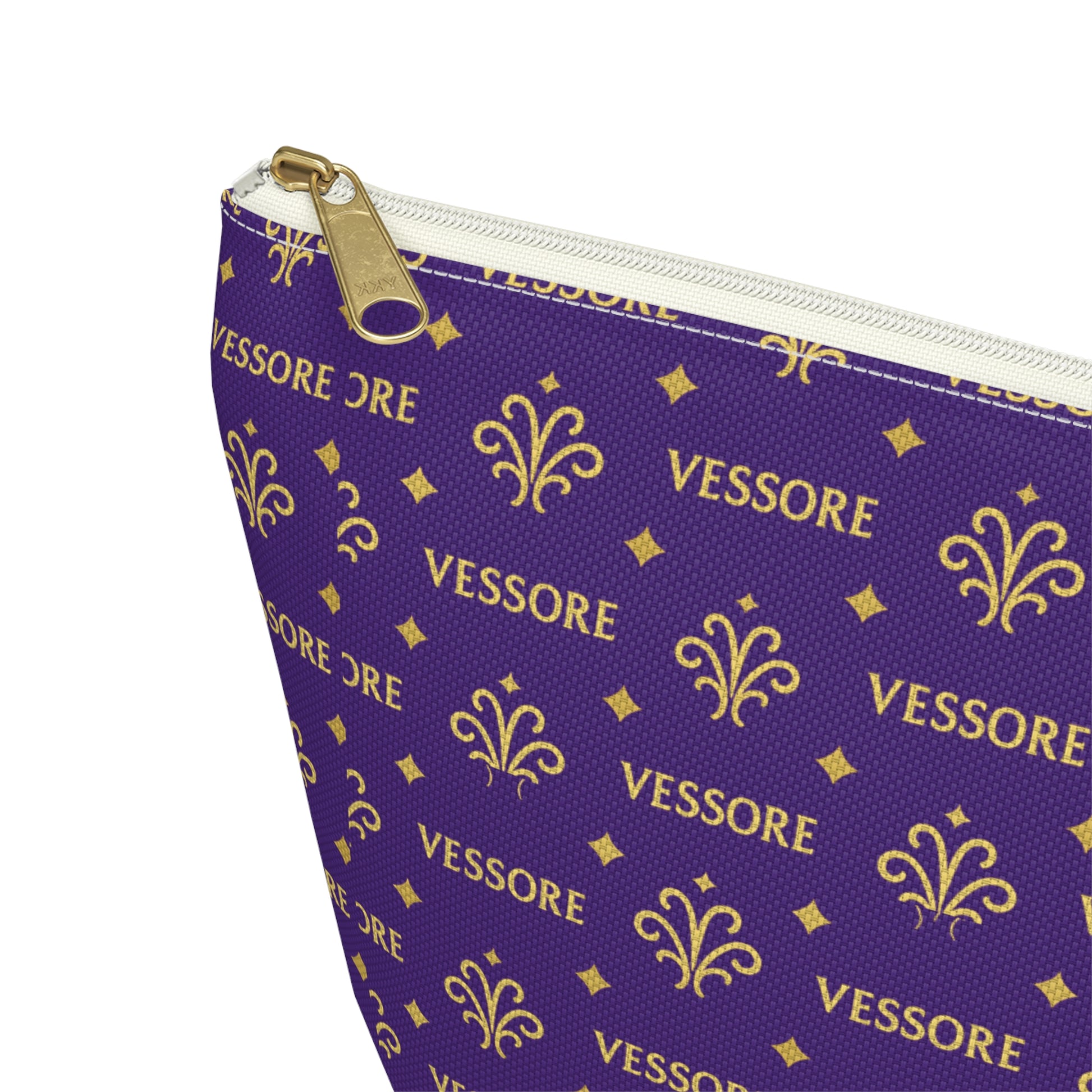 Vessore Luxury Accessory Pouch, Purple Makeup Bag, Toilet Bag, Travel Cosmetic Organizer T-Bottom Design