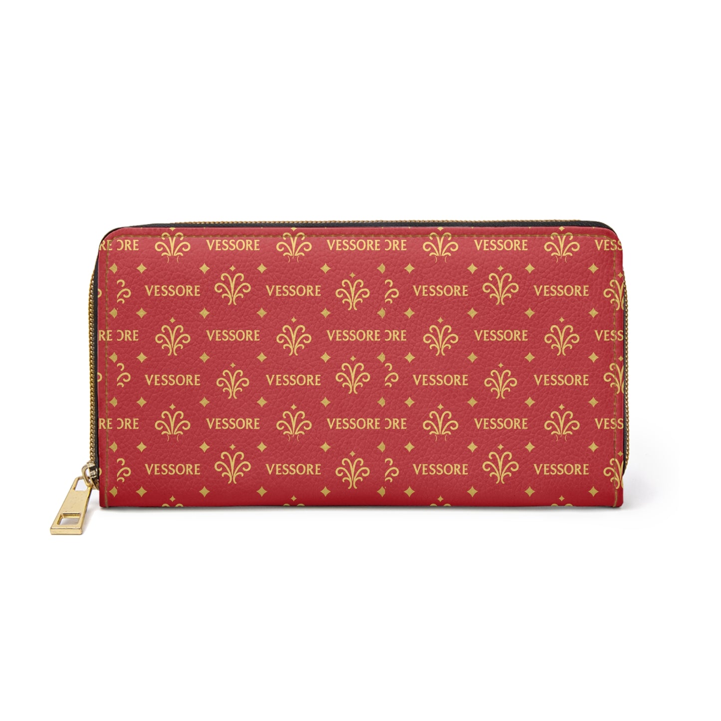 Vessore Women Wallet, Luxury Leather Zipper Wallet Dark Red, Stylish Wallet, Slim Zippered Purse Elegant Wallet Dark Red