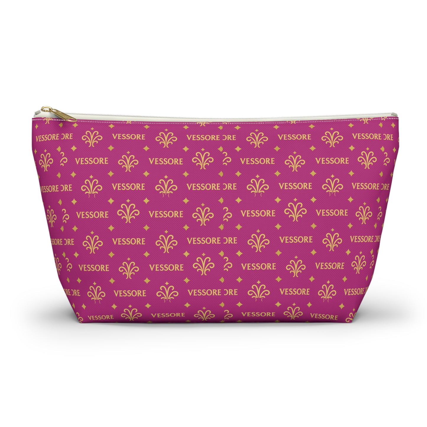 Vessore Luxury Accessory Pouch, Pink Makeup Bag, Toilet Bag, Travel Cosmetic Organizer T-Bottom Design