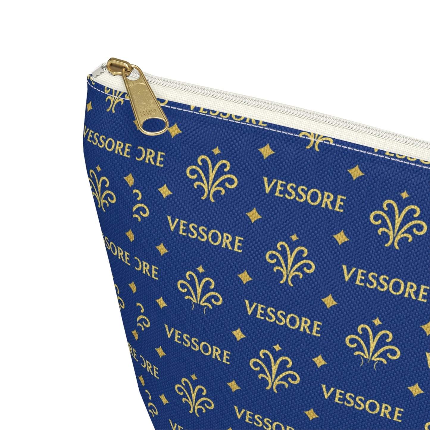 Vessore Luxury Accessory Pouch, Dark Blue Makeup Bag, Toilet Bag, Travel Cosmetic Organizer T-Bottom Design