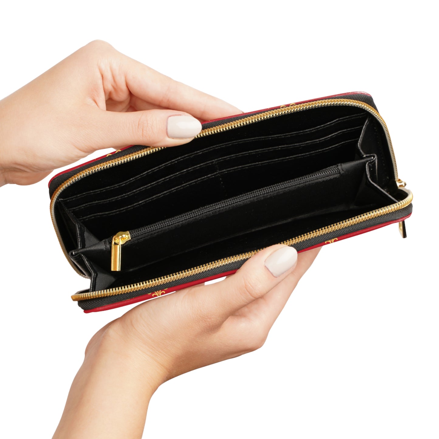 Vessore Women Wallet, Luxury Leather Zipper Wallet Dark Red, Stylish Wallet, Slim Zippered Purse Elegant Wallet Dark Red