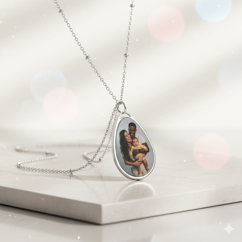 Picture Necklace, Personalized Necklace, Personalized Photo Oval Necklace, Family Jewelry, Memorial Necklace, Mother's Day Gift