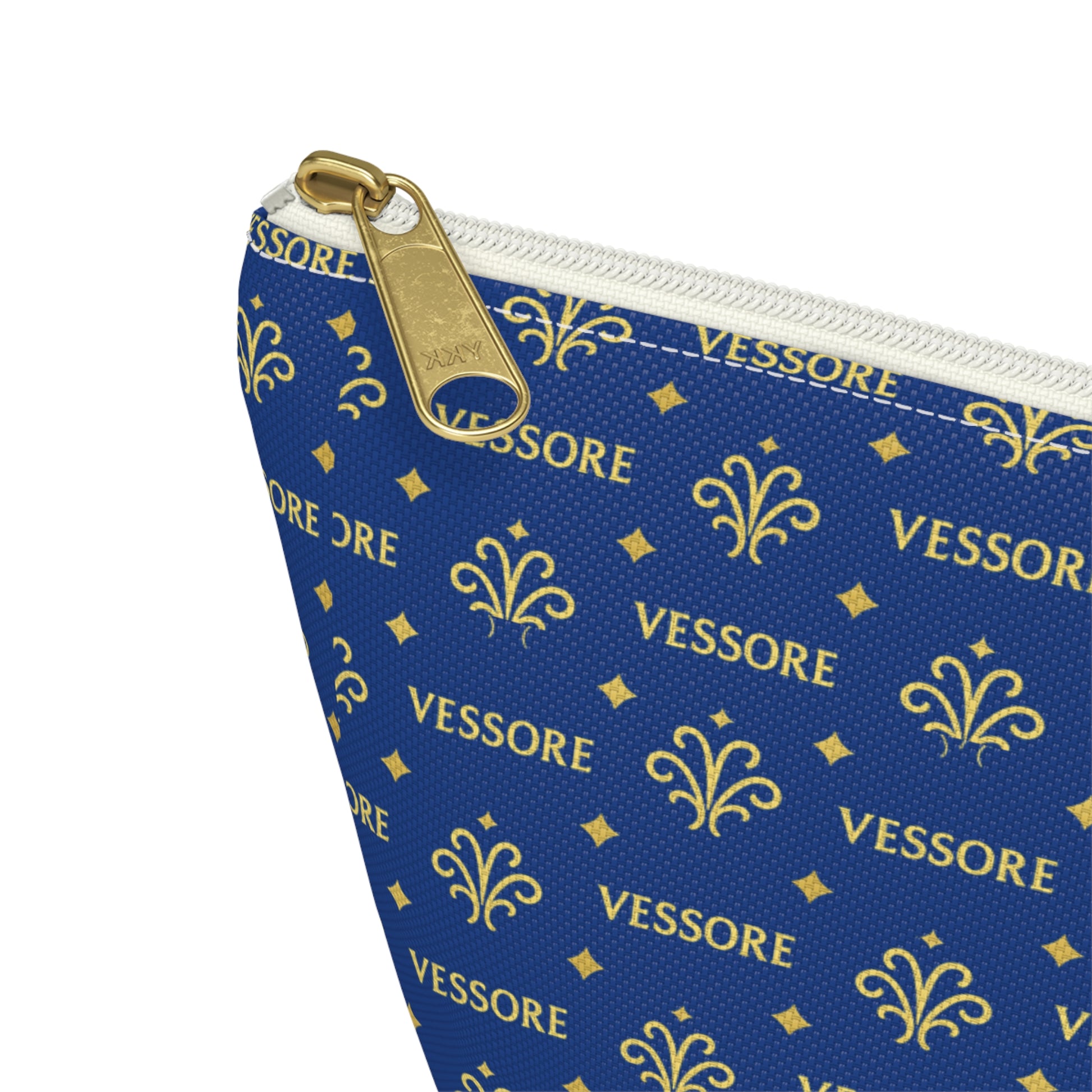 Vessore Luxury Accessory Pouch, Dark Blue Makeup Bag, Toilet Bag, Travel Cosmetic Organizer T-Bottom Design