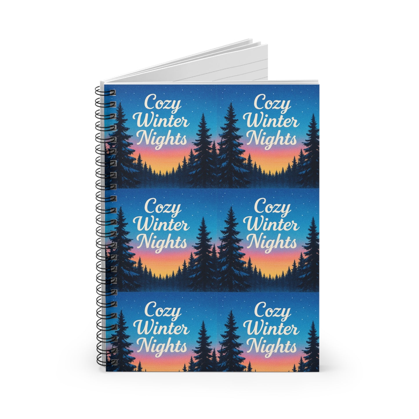 Christmas gift idea, Christmas Cozy Winter Nights Spiral Notebook | 6x8 Ruled Line Journal | Holiday Gift Idea, Gift Ideas Gift for him her
