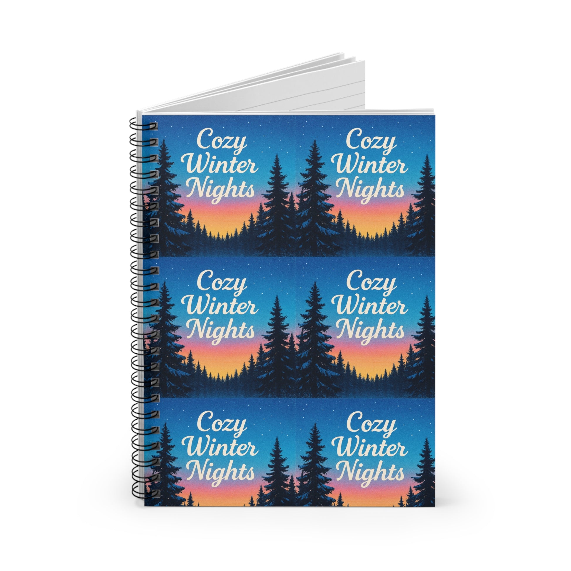 Christmas gift idea, Christmas Cozy Winter Nights Spiral Notebook | 6x8 Ruled Line Journal | Holiday Gift Idea, Gift Ideas Gift for him her
