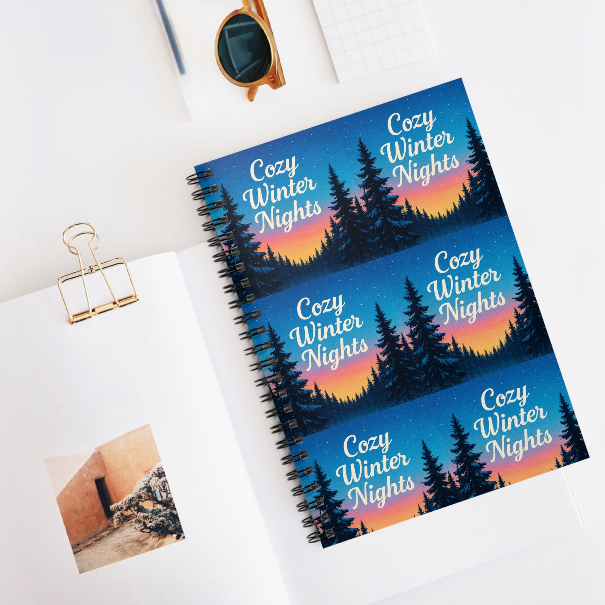 Christmas gift idea, Christmas Cozy Winter Nights Spiral Notebook | 6x8 Ruled Line Journal | Holiday Gift Idea, Gift Ideas Gift for him her
