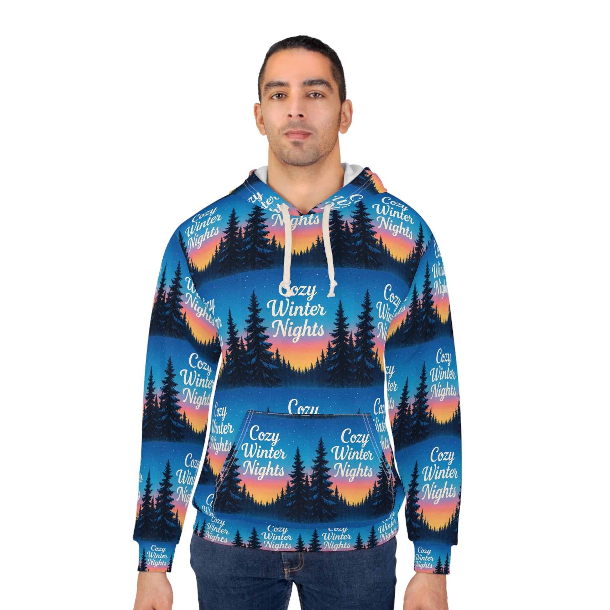 Vessore Luxury Christmas Cozy Winter Nights Unisex Pullover Hoodie, Winter Pullover Hoodie, Luxury Christmas Gift | Unisex Pullover