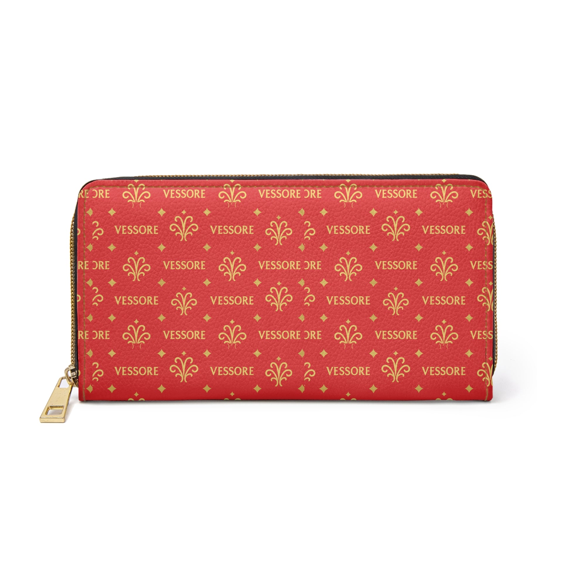 Women Wallet, Luxury Leather Zipper Wallet Red, Vessore Portefeuille Zippé de Luxe, Stylish Wallet, Slim Zippered Purse Elegant Wallet Red