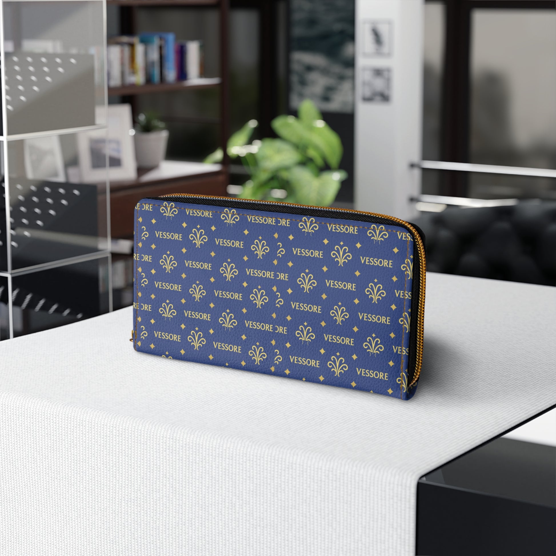 Luxury Leather Women Wallet, Zipper Wallet Green, Vessore Portefeuille Zippé de Luxe, Stylish Wallet, Slim Zippered Purse, Elegant Wallet Blue