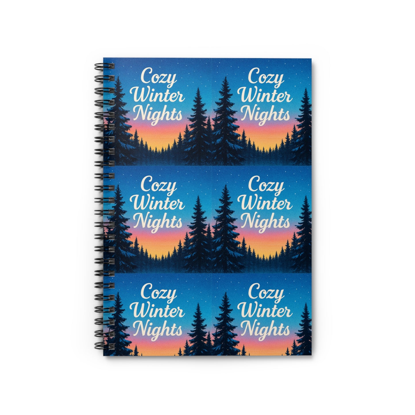 Christmas gift idea, Christmas Cozy Winter Nights Spiral Notebook | 6x8 Ruled Line Journal | Holiday Gift Idea, Gift Ideas Gift for him her
