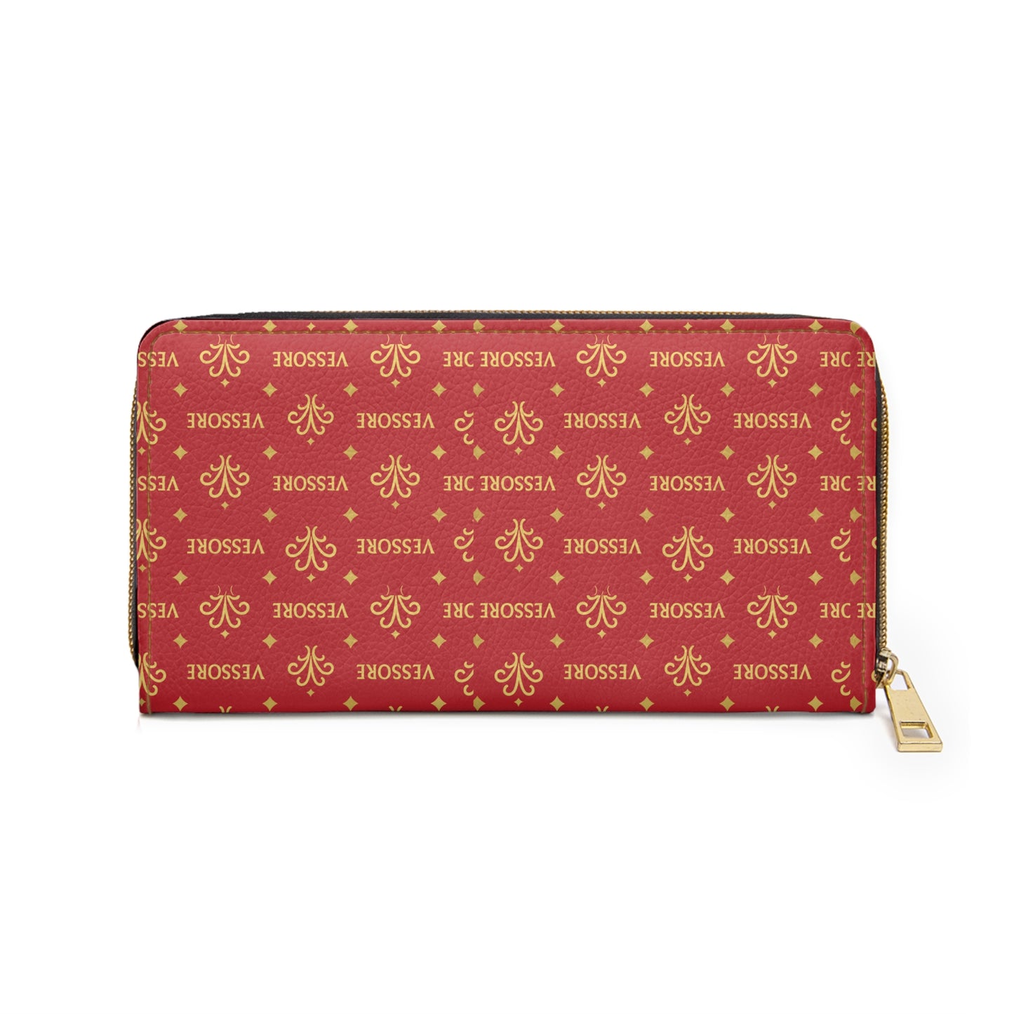 Vessore Women Wallet, Luxury Leather Zipper Wallet Dark Red, Stylish Wallet, Slim Zippered Purse Elegant Wallet Dark Red