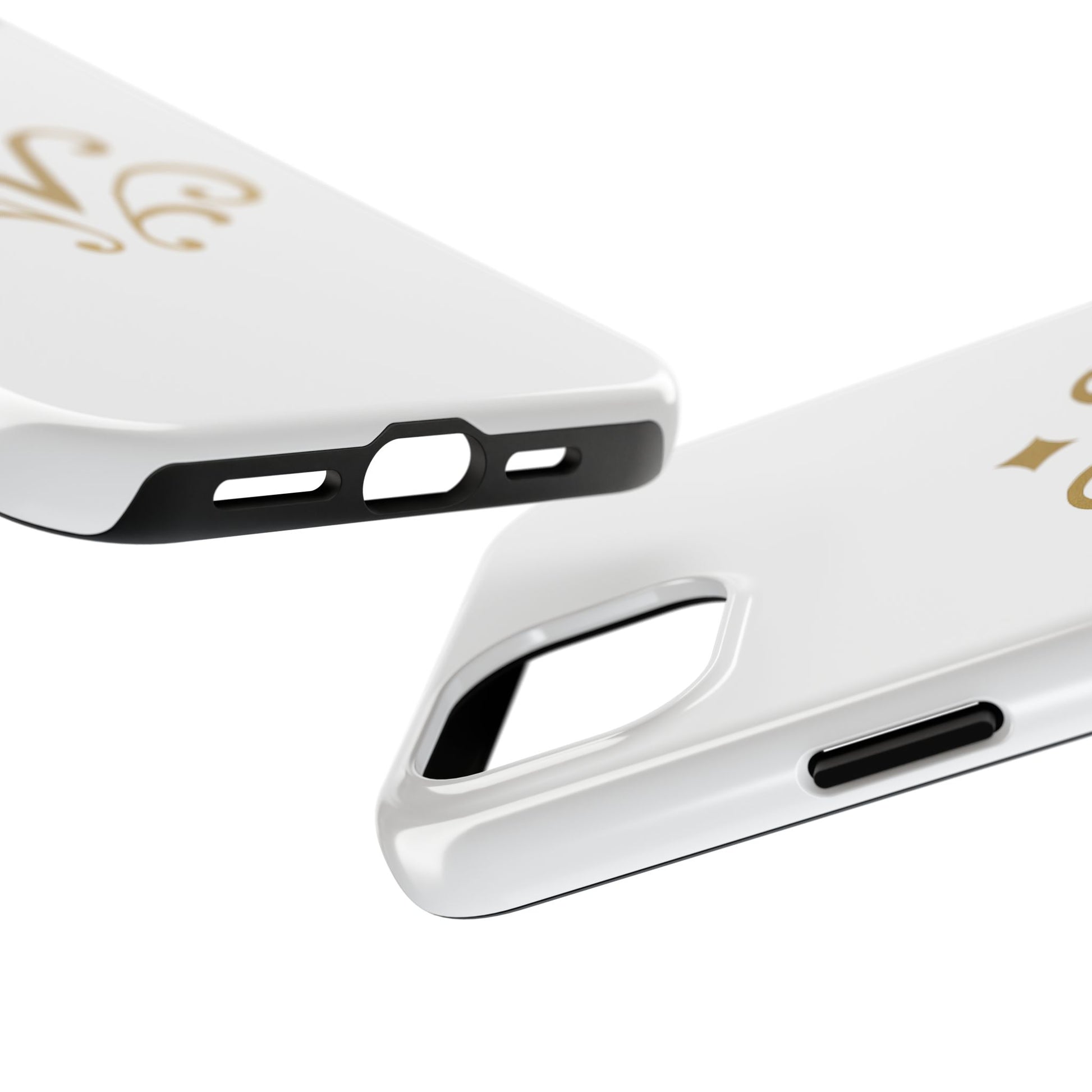 Vessore Luxury iPhone 16, 15, 14 Case – Elegant White & Gold Design - Vessore