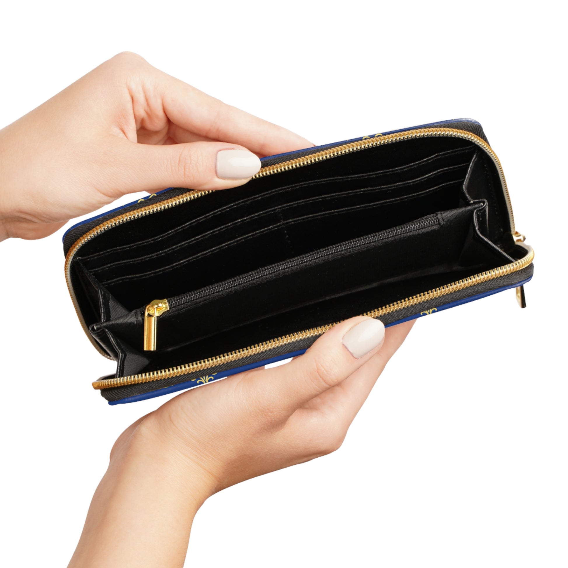 Luxury Leather Women Wallet, Zipper Wallet Green, Vessore Portefeuille Zippé de Luxe, Stylish Wallet, Slim Zippered Purse, Elegant Wallet Blue