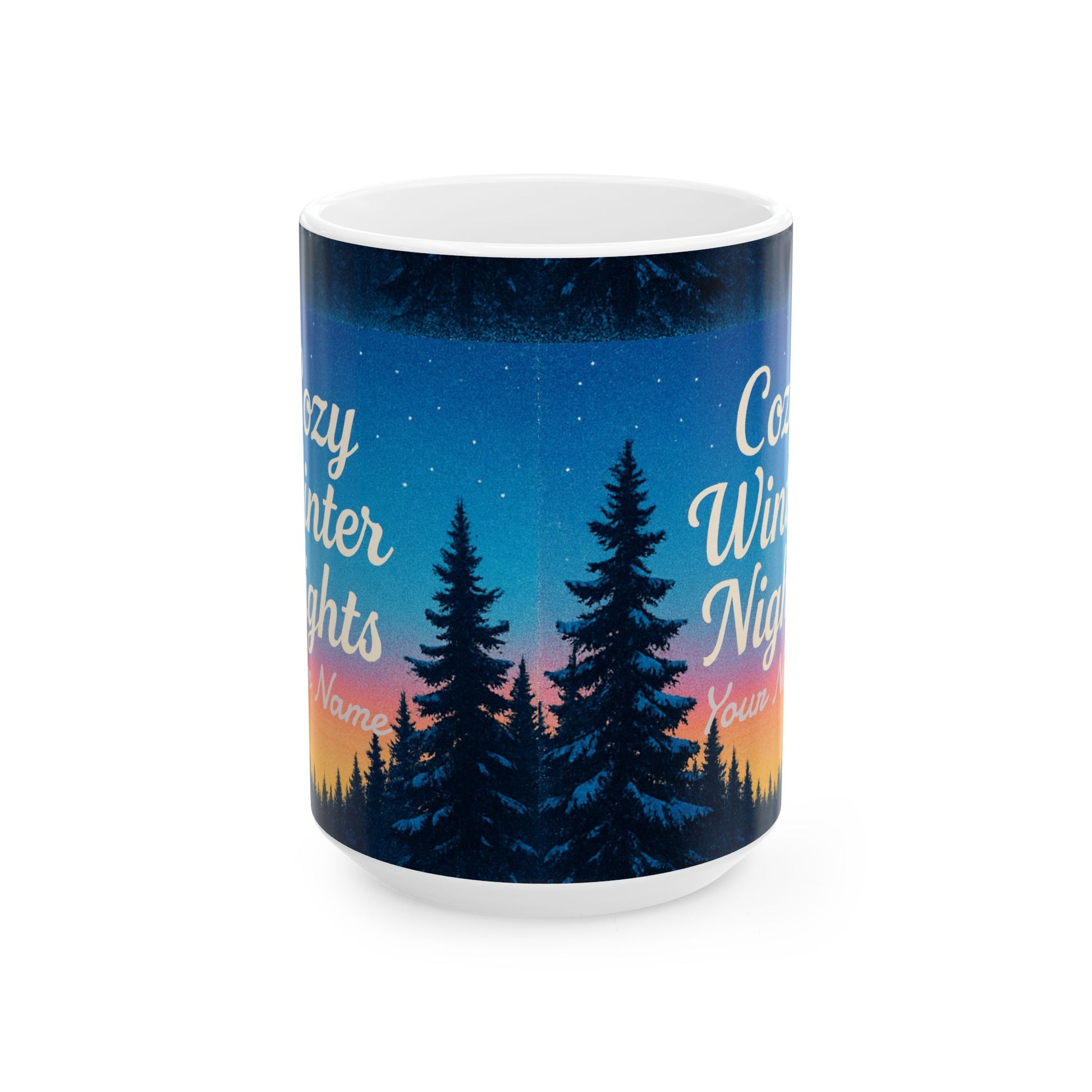 Personalized Gifts, Personalized Christmas Cozy Winter Nights Ceramic Mug, Personalized Coffee Mug | 11oz & 15oz