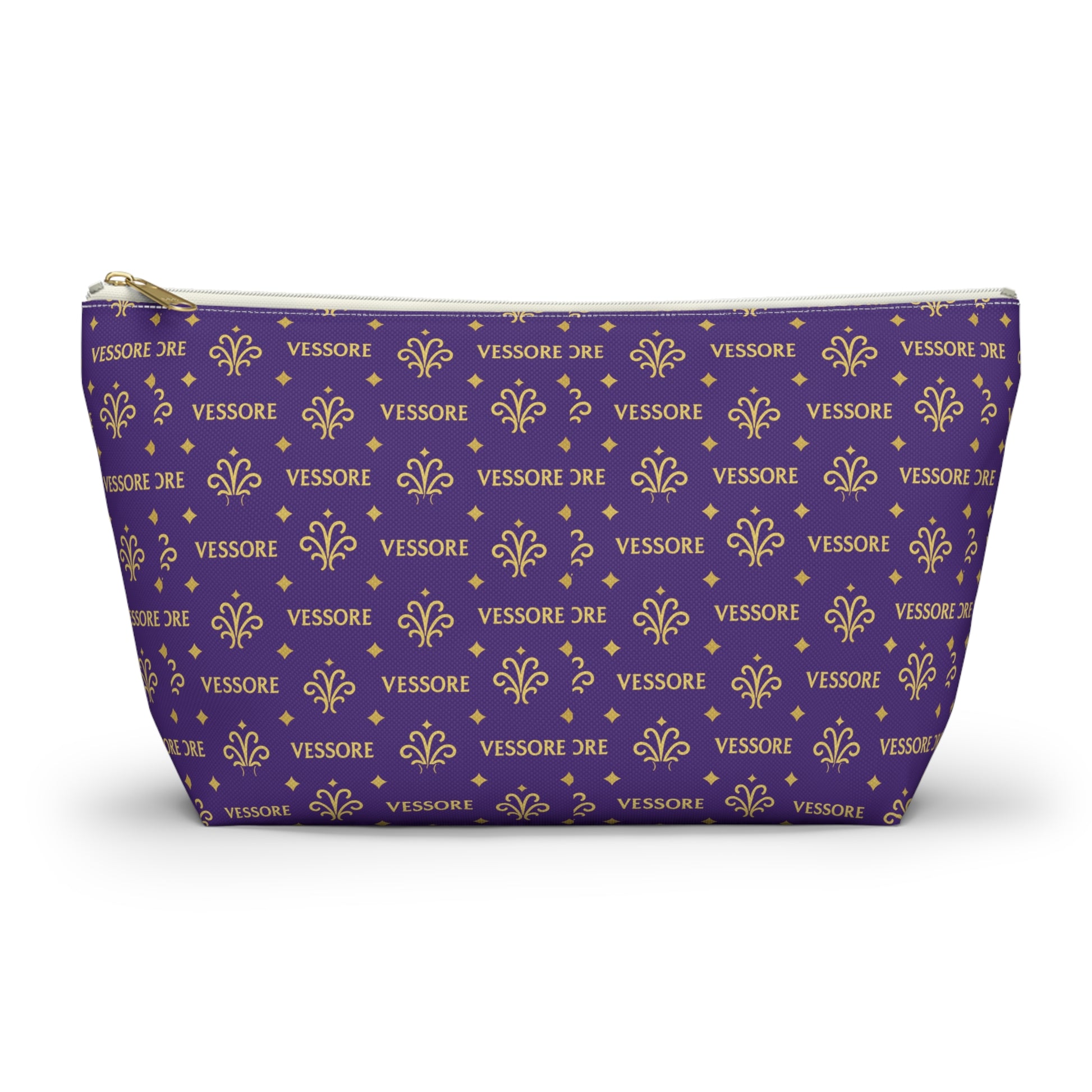 Vessore Luxury Accessory Pouch, Purple Makeup Bag, Toilet Bag, Travel Cosmetic Organizer T-Bottom Design