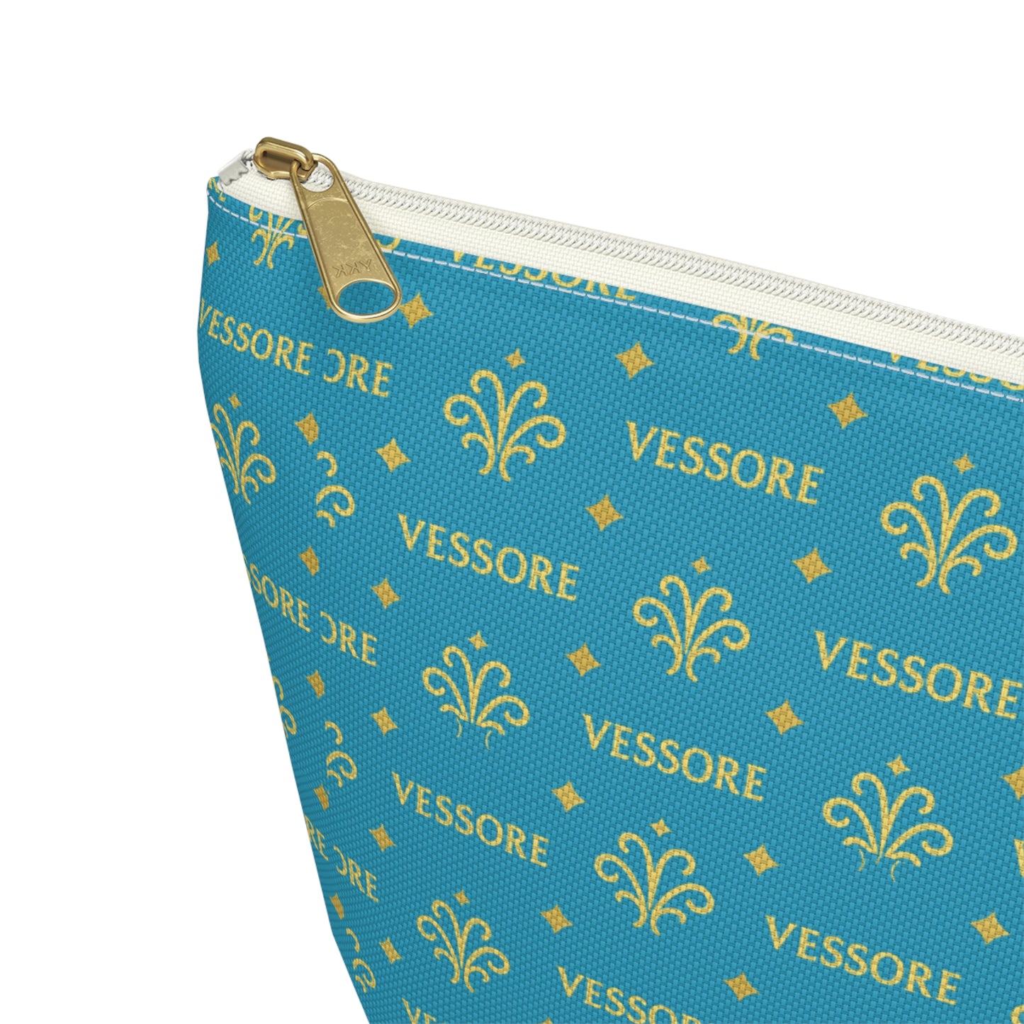 Vessore Luxury Accessory Pouch, Turquoise Makeup Bag, Toilet Bag, Travel Cosmetic Organizer T-Bottom Design