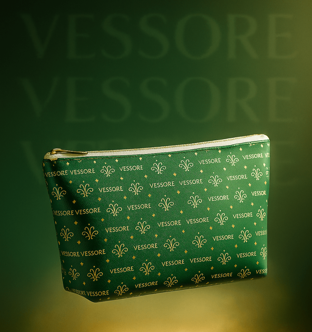 Vessore Luxury Accessory Pouch, Makeup Bag, Toilet Bag, Travel Cosmetic Organizer T-Bottom Design