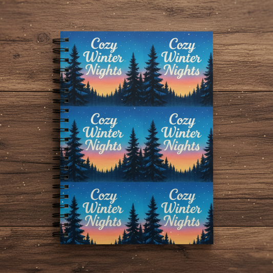 Christmas gift idea, Christmas Cozy Winter Nights Spiral Notebook | 6x8 Ruled Line Journal | Holiday Gift Idea, Gift Ideas Gift for him her
